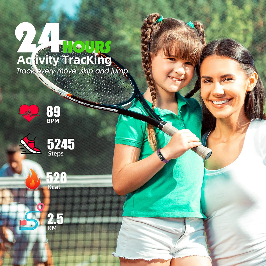 Fitness Tracker Watch for Kids, IP68 Waterproof Activity Tracker, Heart Rate Sleep Monitor, 11 Sport Modes Calorie Step Counter with Alarm Clock and Reminder, Great Gift for Boys Girls Teens (Purple)