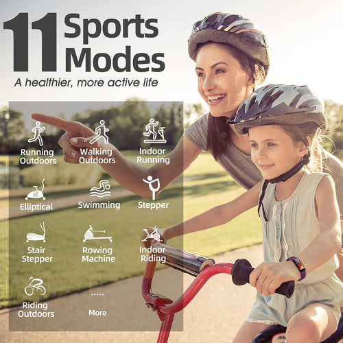 Fitness Tracker Watch for Kids, IP68 Waterproof Activity Tracker, Heart Rate Sleep Monitor, 11 Sport Modes Calorie Step Counter with Alarm Clock and Reminder, Great Gift for Boys Girls Teens (Purple)