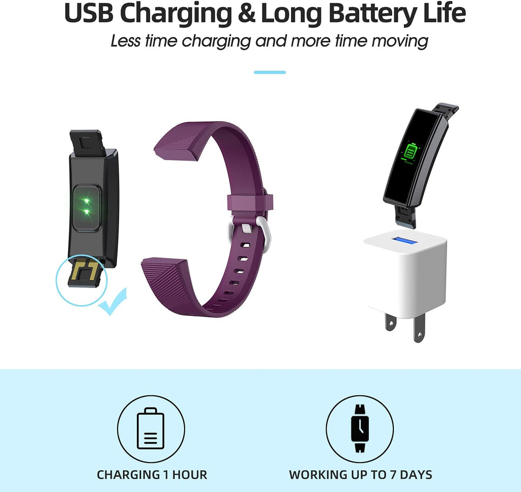 Fitness Tracker Watch for Kids, IP68 Waterproof Activity Tracker, Heart Rate Sleep Monitor, 11 Sport Modes Calorie Step Counter with Alarm Clock and Reminder, Great Gift for Boys Girls Teens (Purple)